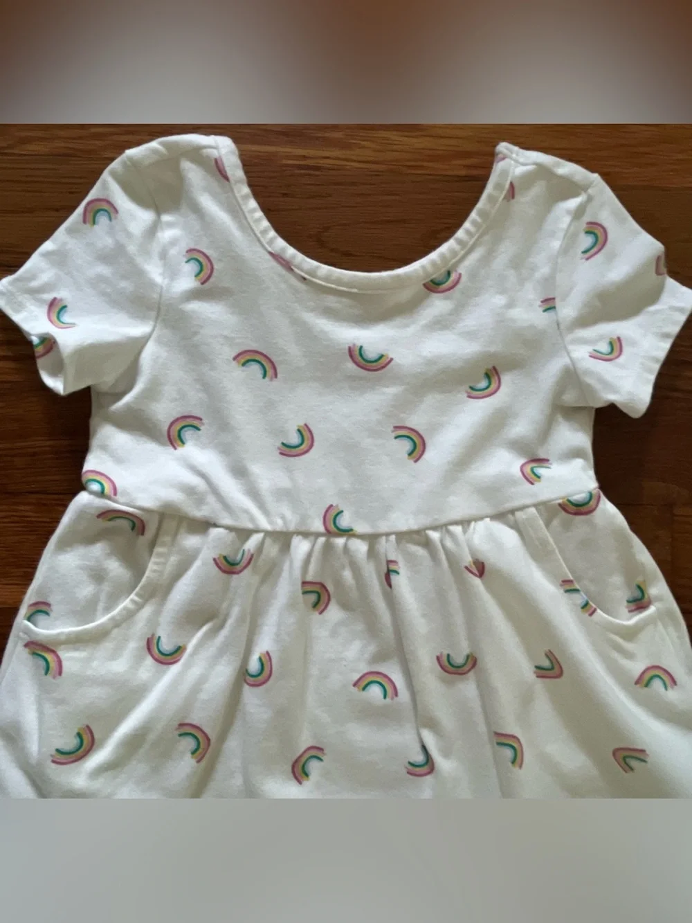 NWOT Baby GAP Rainbow Print with Pockets Cotton Blend Casual Dress Size 2T